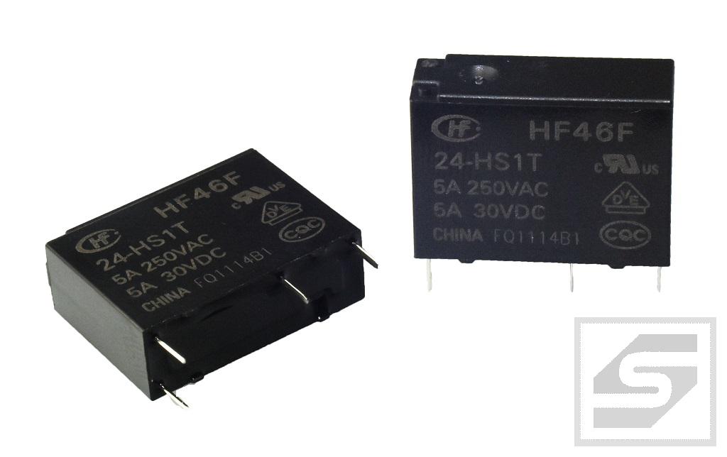Przekaźnik HF46F-024-HS1T HONGFA 5A;24V;1st. zwierny;moc cewki 200mW