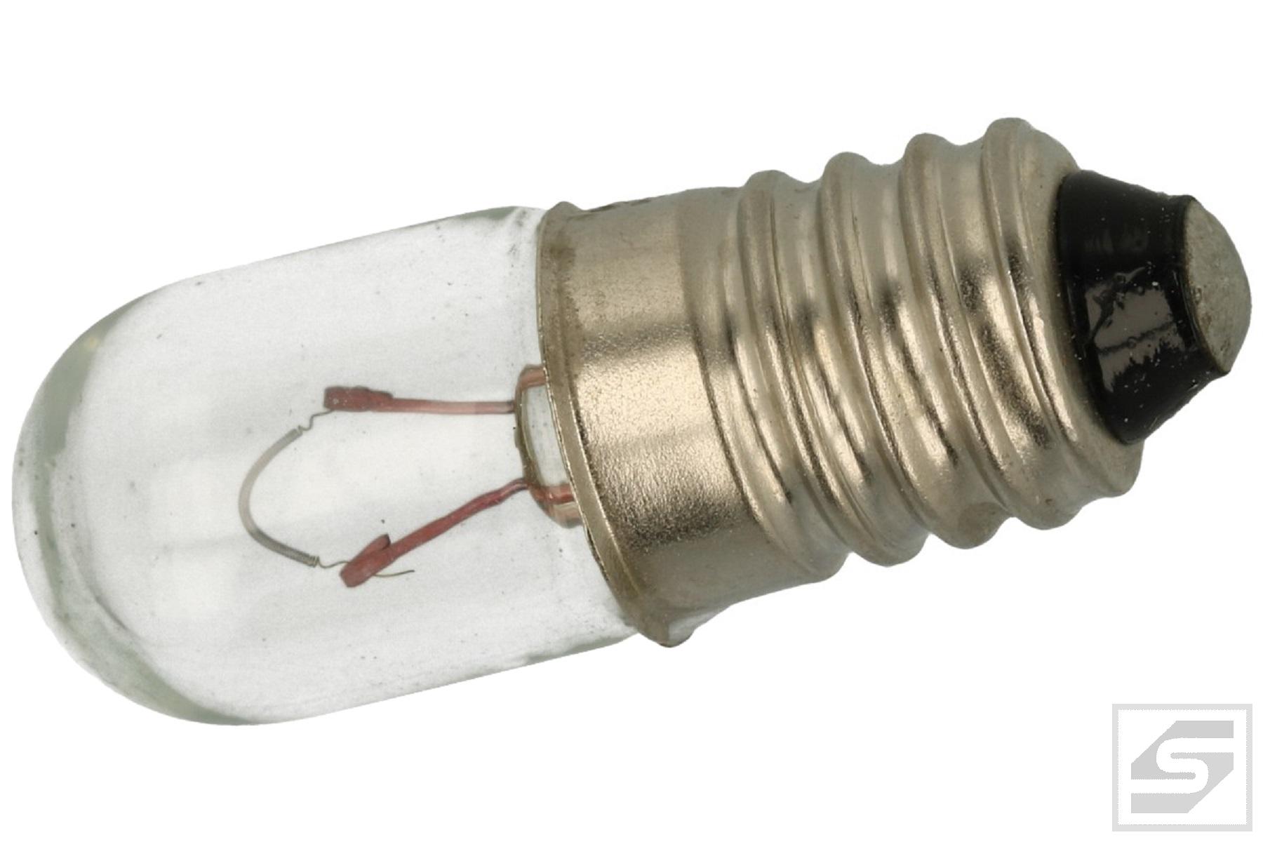 Żarówka E10;G10x28mm;6VDC;150mA;1W; k. biały;miniaturowa;Bańka:walcowa