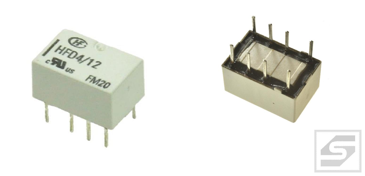 Przekaźnik HFD4/12;12V;2A;2C;Hongfa 2 styki przełączne;Wym.10x6.5x5.4mm