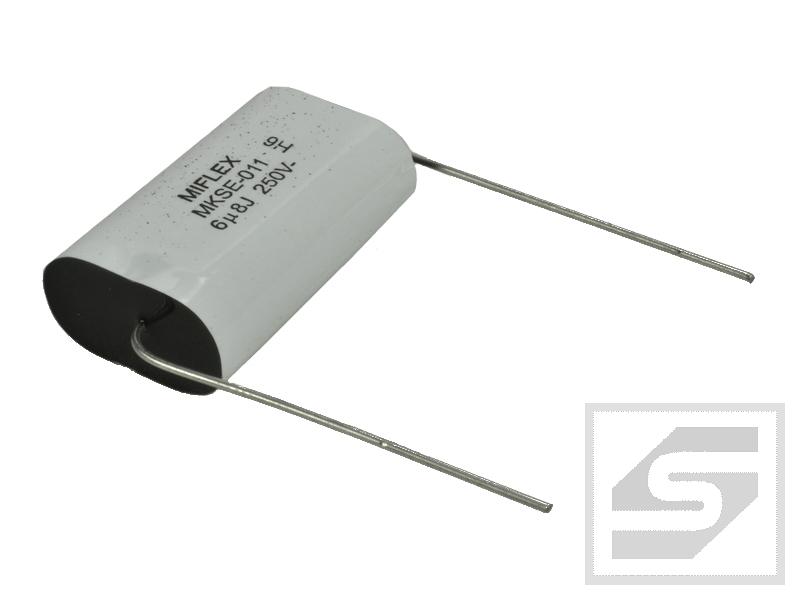 Kondensator; poliestrowy; MKSE-011 6.8uF/250V DC;13.5x23x39.5mm;MIFLEX