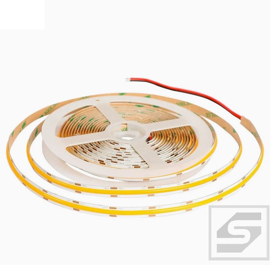 Taśma LED COB biała ciepła 3000K ciągła;12V/3A/36W/5m;12V-8MM-320D;