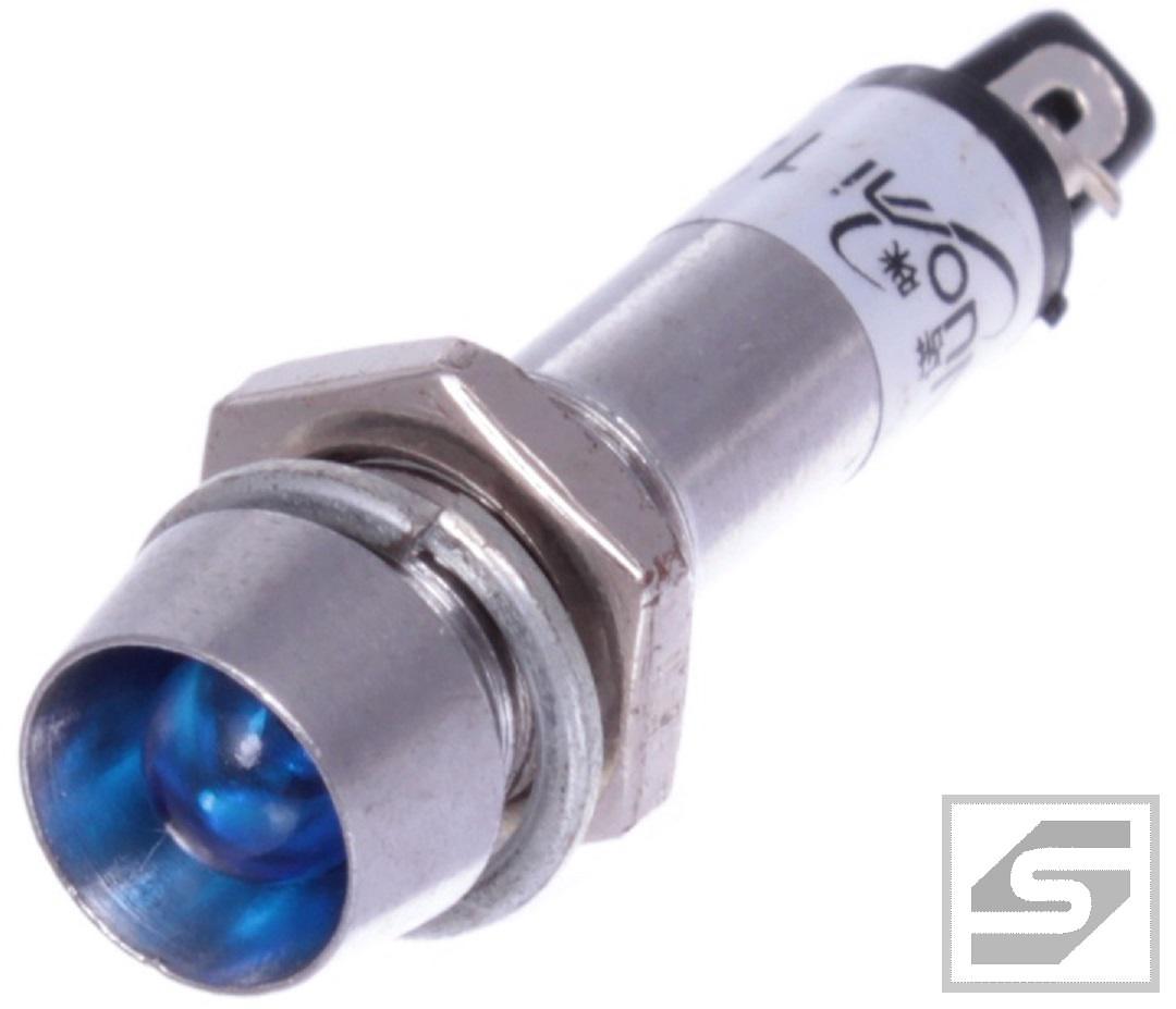 Kontrolka LED IND8-24B-B;24VDC;IP40 wklęsła;metal;niebieski;otw.m.8.2mm