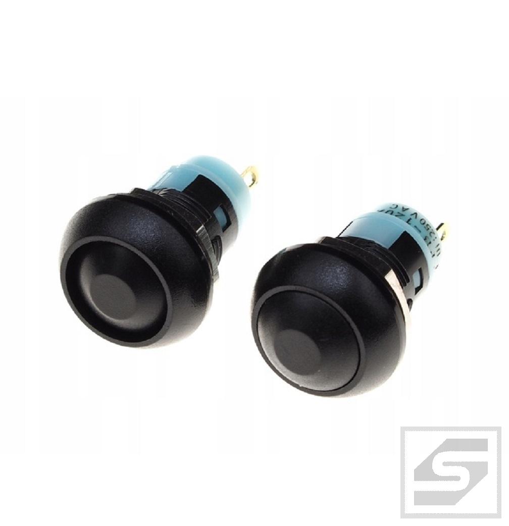 Przełącznik PB-1202AB;3A;250V AC; 12mm;czarny;bistabilny;0N-OFF;RoHS