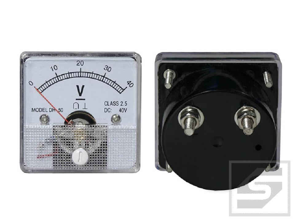 Miernik analogowy woltomierz 40V kwadrat MODEL DH-50/40V; 0-40V DC