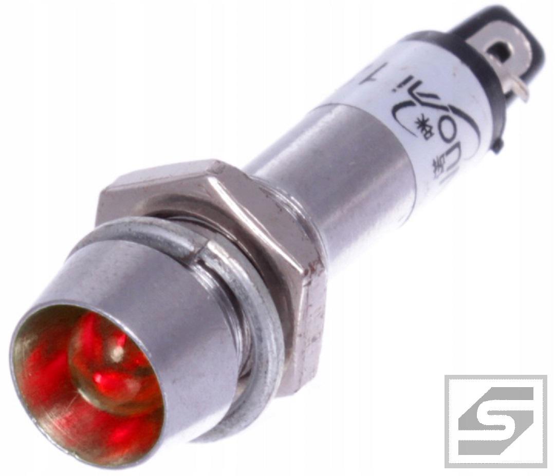 Kontrolka LED IND8-24R-B;24VDC;IP40 wklęsła;metal;czerwony;otw.m. 8.2mm