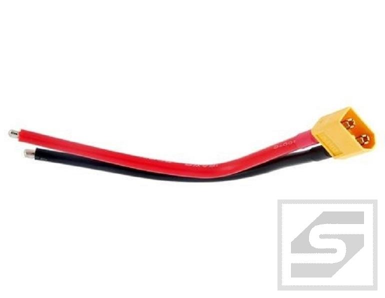 Wtyk XT60 męski z przewodem 10cm AWG16; 2 tory;