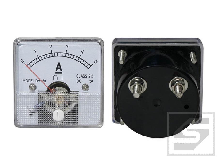 Miernik analogowy amperomierz 0-5A kwadrat 5A+bocznik MODEL DH-50/5A