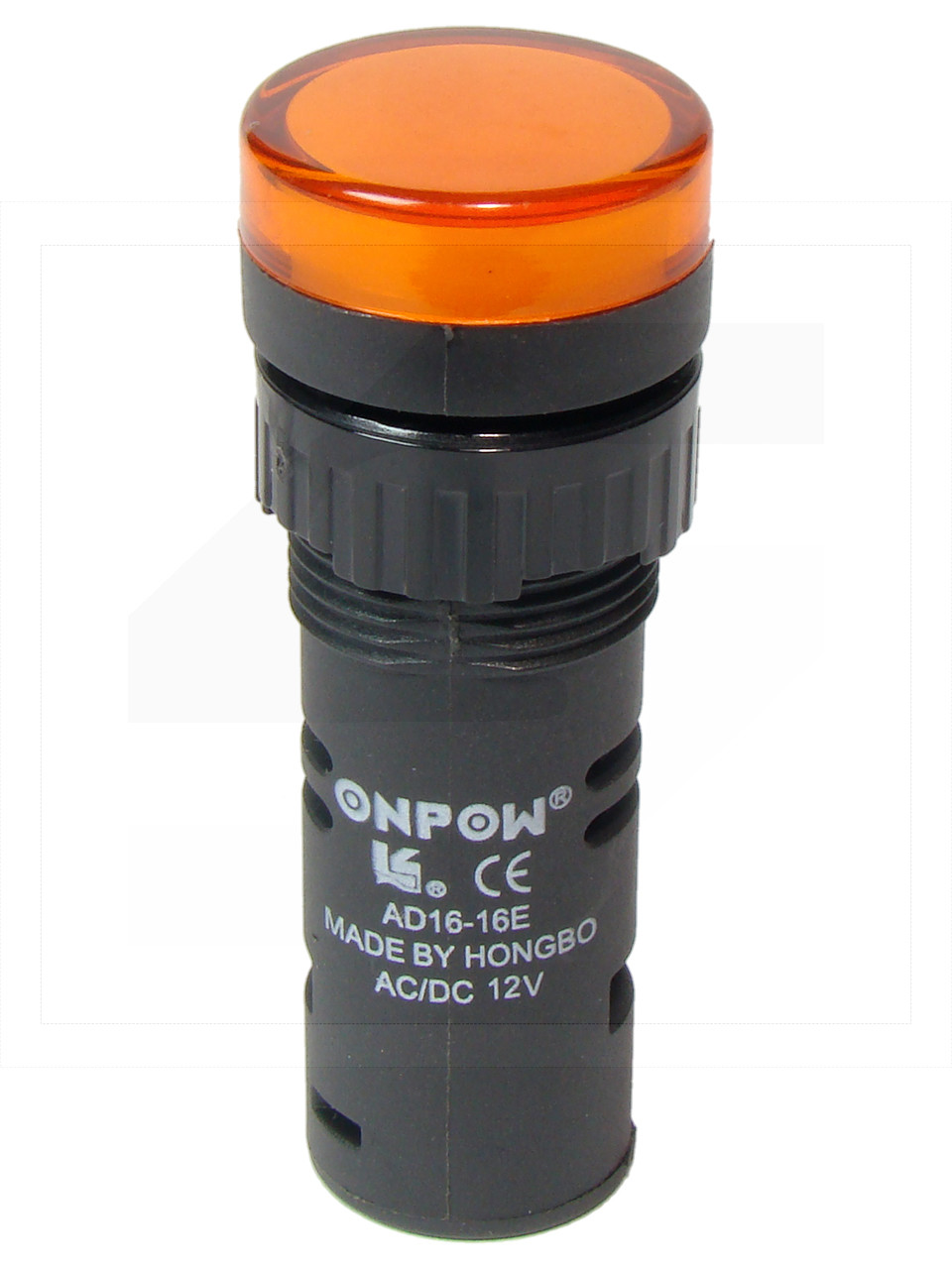 Kontrolka AD16-16E/O-12VAC/DC;16mm; pomarańcz.;podśw.LED 12V;IP40;ONPOW