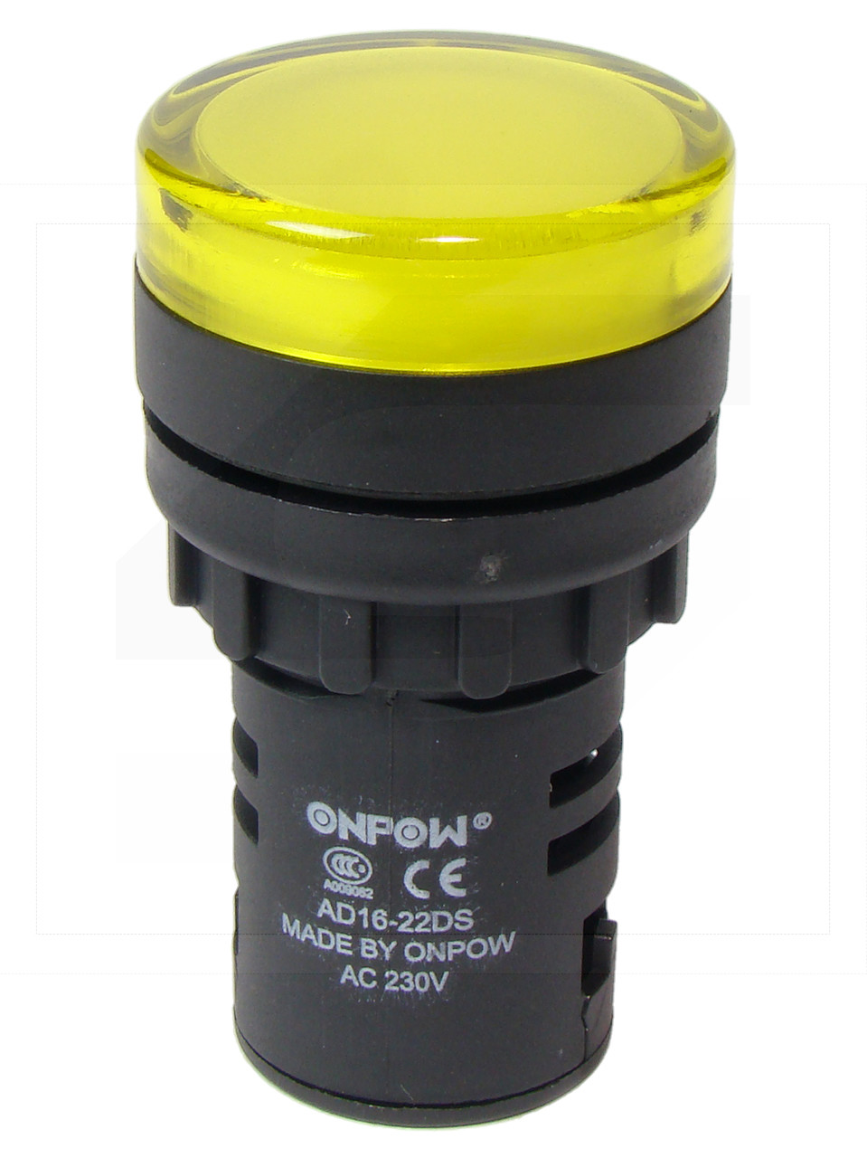 Kontrolka AD16-22DS/Y-230VAC;22mm; źółta;podśw.LED 230V;IP40;ONPOW