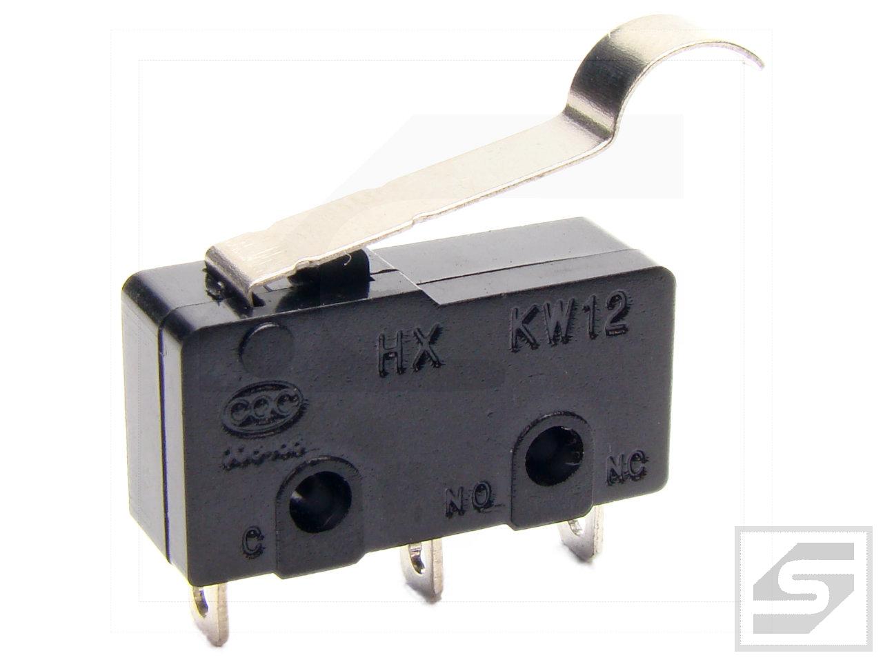 Mikroprzełącznik MSW-14-19 z dźwig. podgiętą L-19mm;NO+NC;5A/250VAC