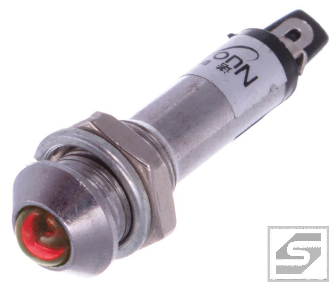 Kontrolka LED IND8-24R-A;24VDC;IP40 wypukła;metal;czerwony;otw.m. 8.2mm