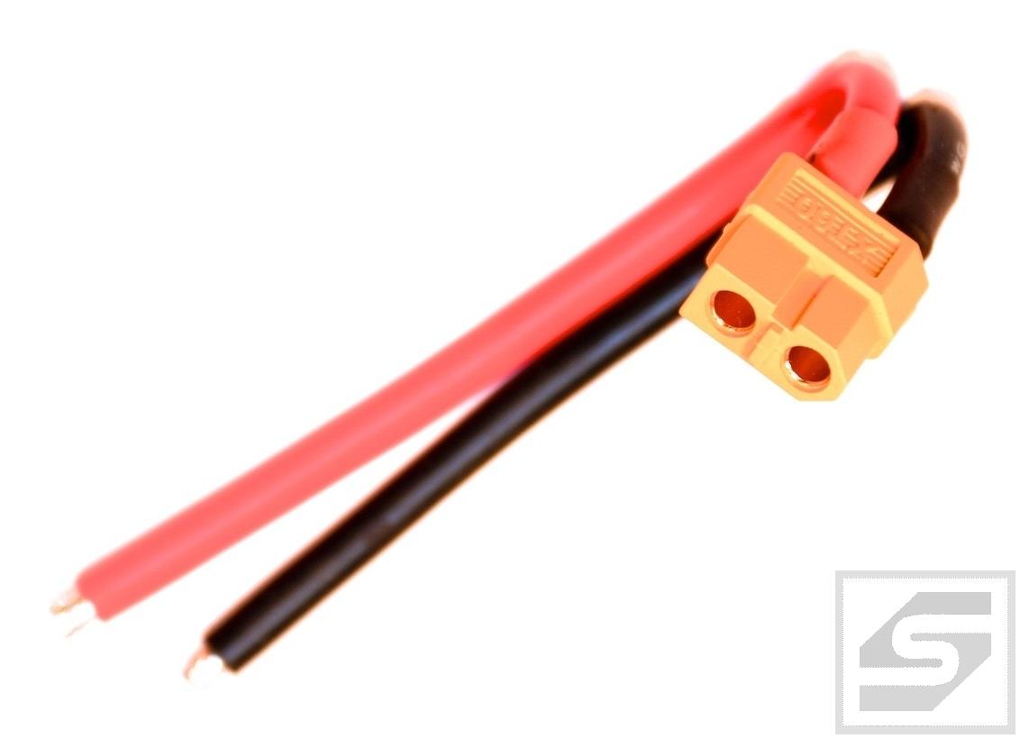 Gniazdo XT60 żeńskie z przewodem 10cm; AWG16; 2 tory;